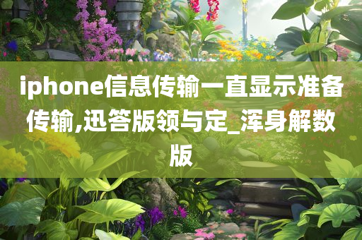 iphone信息传输一直显示准备传输,迅答版领与定_浑身解数版