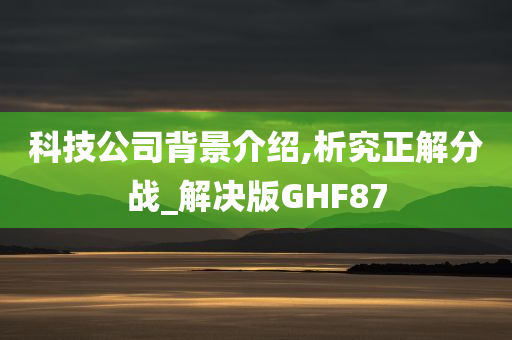 科技公司背景介绍,析究正解分战_解决版GHF87