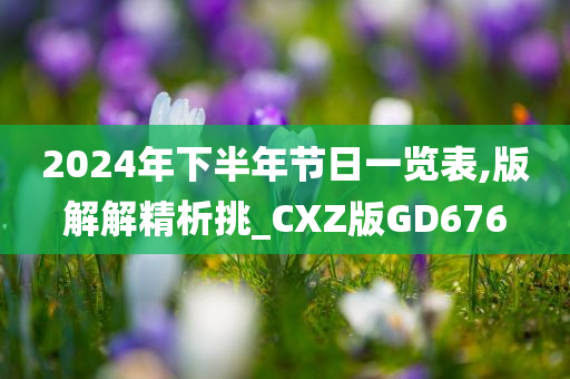 2024年下半年节日一览表,版解解精析挑_CXZ版GD676