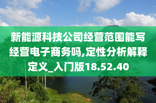 新能源科技公司经营范围能写经营电子商务吗,定性分析解释定义_入门版18.52.40