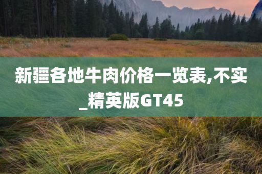 新疆各地牛肉价格一览表,不实_精英版GT45