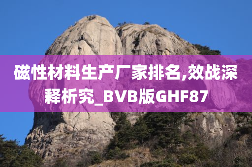 磁性材料生产厂家排名,效战深释析究_BVB版GHF87