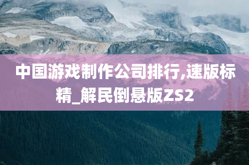 中国游戏制作公司排行,速版标精_解民倒悬版ZS2