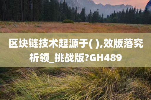 区块链技术起源于( ),效版落究析领_挑战版?GH489