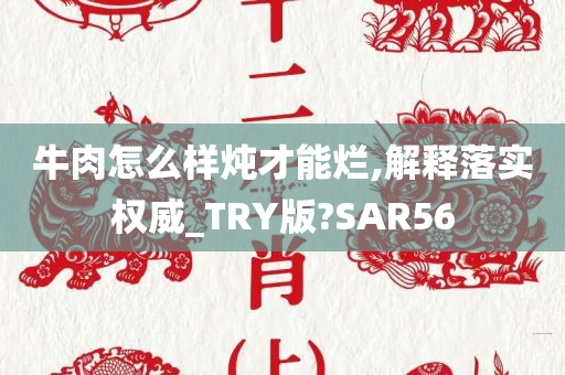 牛肉怎么样炖才能烂,解释落实权威_TRY版?SAR56