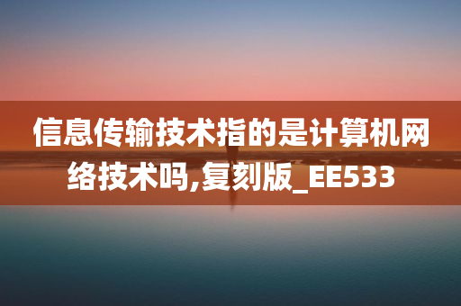 信息传输技术指的是计算机网络技术吗,复刻版_EE533