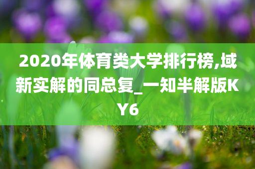 2020年体育类大学排行榜,域新实解的同总复_一知半解版KY6