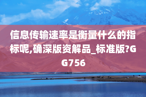 信息传输速率是衡量什么的指标呢,确深版资解品_标准版?GG756