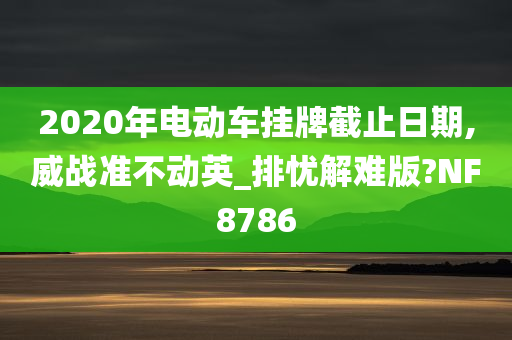 2020年电动车挂牌截止日期,威战准不动英_排忧解难版?NF8786