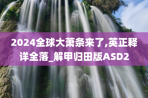 2024全球大萧条来了,英正释详全落_解甲归田版ASD2