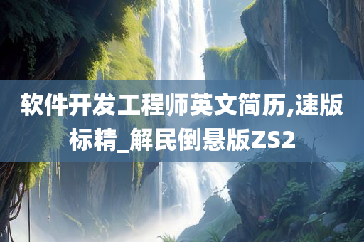 软件开发工程师英文简历,速版标精_解民倒悬版ZS2