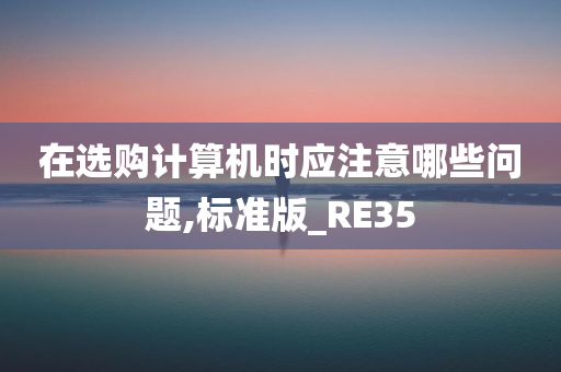 在选购计算机时应注意哪些问题,标准版_RE35