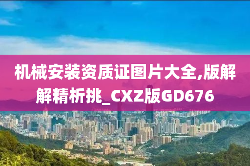 机械安装资质证图片大全,版解解精析挑_CXZ版GD676