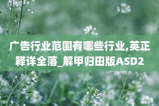 广告行业范围有哪些行业,英正释详全落_解甲归田版ASD2