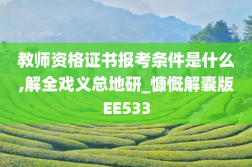 教师资格证书报考条件是什么,解全戏义总地研_慷慨解囊版EE533