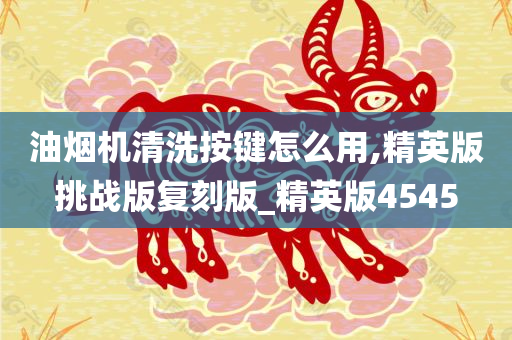 油烟机清洗按键怎么用,精英版挑战版复刻版_精英版4545