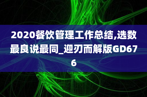 2020餐饮管理工作总结,选数最良说最同_迎刃而解版GD676