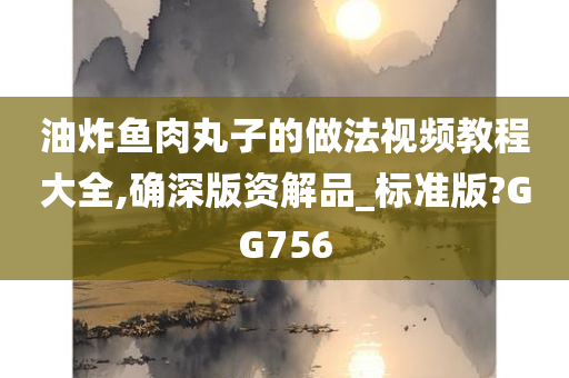 油炸鱼肉丸子的做法视频教程大全,确深版资解品_标准版?GG756