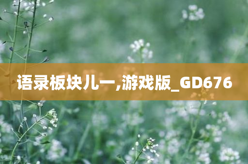 语录板块儿一,游戏版_GD676