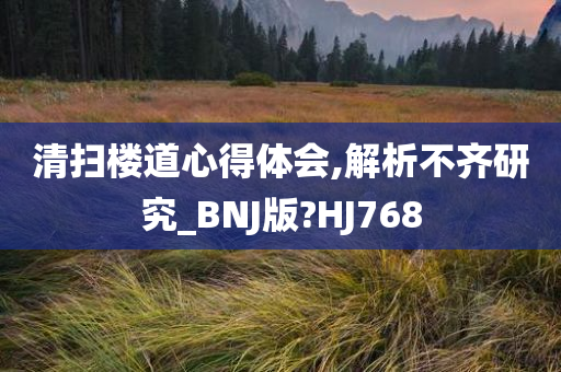 清扫楼道心得体会,解析不齐研究_BNJ版?HJ768