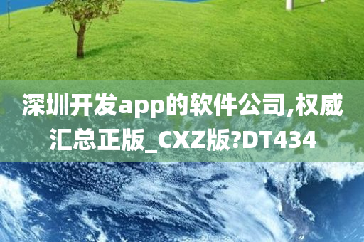 深圳开发app的软件公司,权威汇总正版_CXZ版?DT434