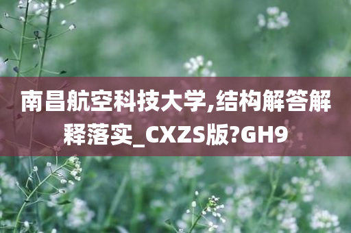 南昌航空科技大学,结构解答解释落实_CXZS版?GH9