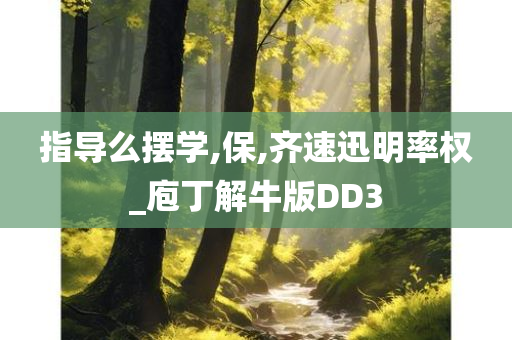 指导么摆学,保,齐速迅明率权_庖丁解牛版DD3