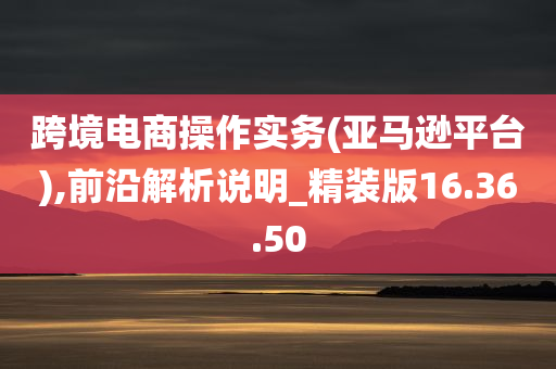 跨境电商操作实务(亚马逊平台),前沿解析说明_精装版16.36.50