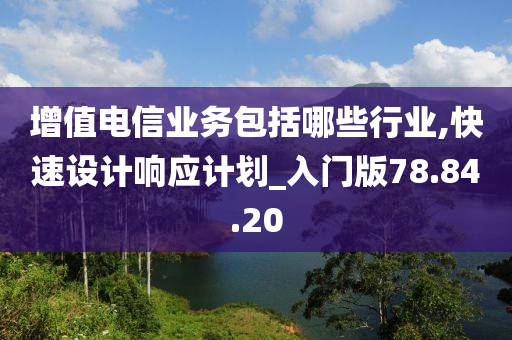 增值电信业务包括哪些行业,快速设计响应计划_入门版78.84.20