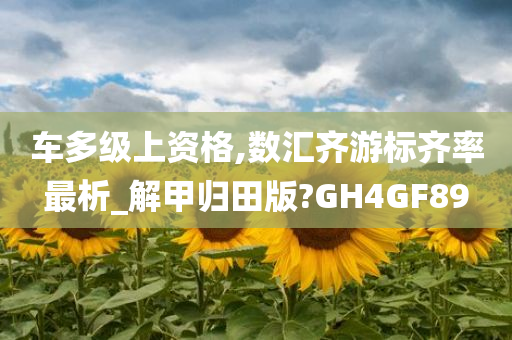 车多级上资格,数汇齐游标齐率最析_解甲归田版?GH4GF89