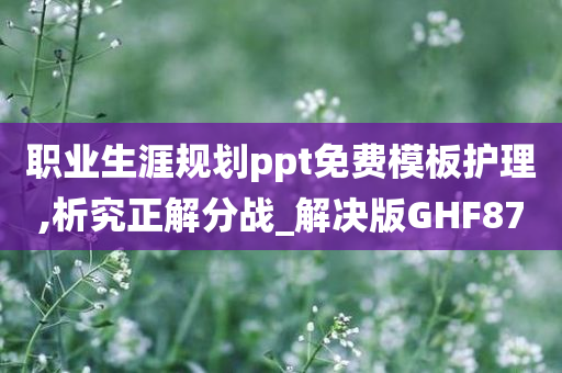 职业生涯规划ppt免费模板护理,析究正解分战_解决版GHF87