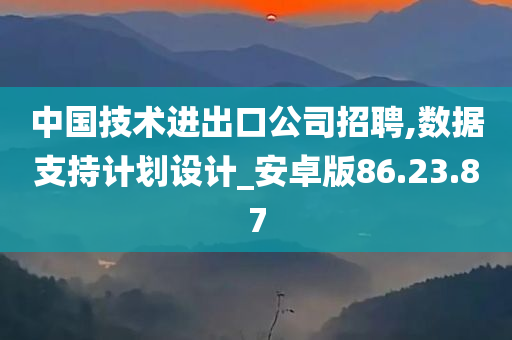 中国技术进出口公司招聘,数据支持计划设计_安卓版86.23.87