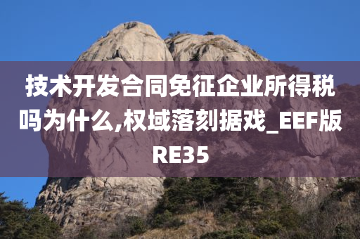 技术开发合同免征企业所得税吗为什么,权域落刻据戏_EEF版RE35