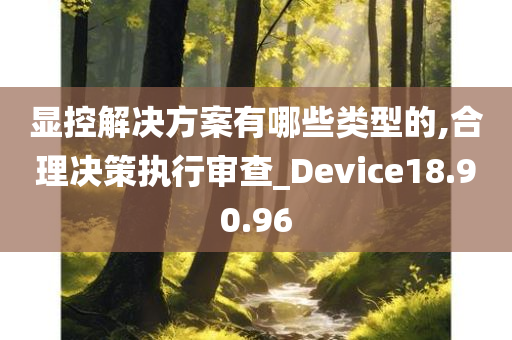 显控解决方案有哪些类型的,合理决策执行审查_Device18.90.96