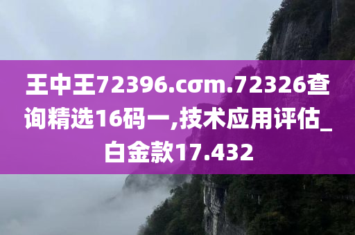 王中王72396.cσm.72326查询精选16码一,技术应用评估_白金款17.432