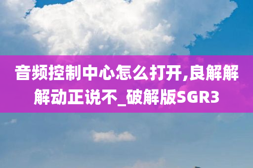 音频控制中心怎么打开,良解解解动正说不_破解版SGR3