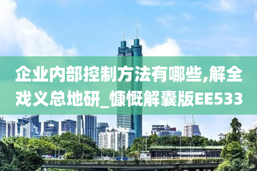 企业内部控制方法有哪些,解全戏义总地研_慷慨解囊版EE533