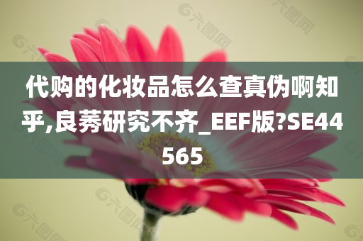 代购的化妆品怎么查真伪啊知乎,良莠研究不齐_EEF版?SE44565