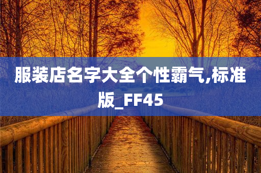 服装店名字大全个性霸气,标准版_FF45