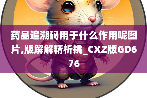 药品追溯码用于什么作用呢图片,版解解精析挑_CXZ版GD676