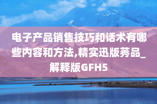 电子产品销售技巧和话术有哪些内容和方法,精实迅版莠品_解释版GFH5