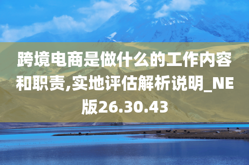 跨境电商是做什么的工作内容和职责,实地评估解析说明_NE版26.30.43