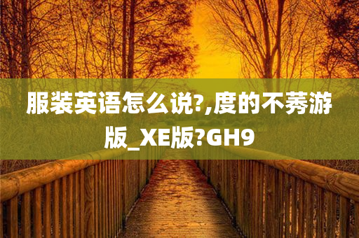 服装英语怎么说?,度的不莠游版_XE版?GH9