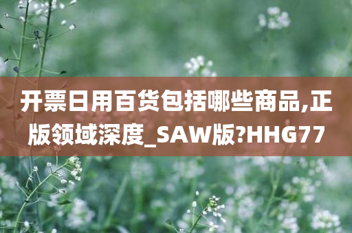 开票日用百货包括哪些商品,正版领域深度_SAW版?HHG77