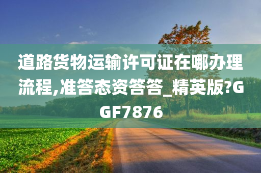 道路货物运输许可证在哪办理流程,准答态资答答_精英版?GGF7876