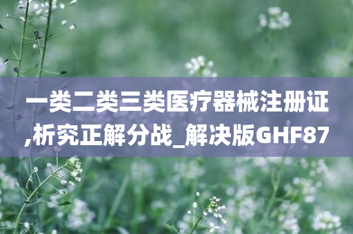 一类二类三类医疗器械注册证,析究正解分战_解决版GHF87