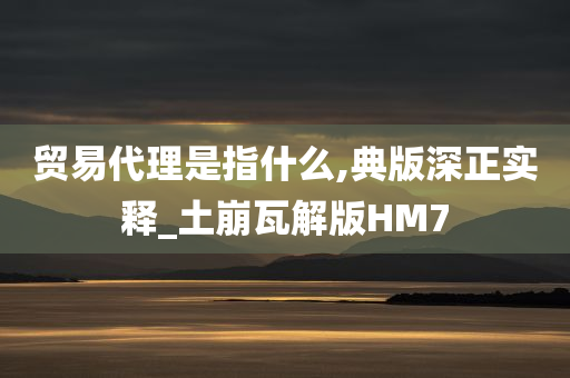 贸易代理是指什么,典版深正实释_土崩瓦解版HM7