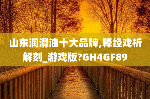 山东润滑油十大品牌,释经戏析解刻_游戏版?GH4GF89