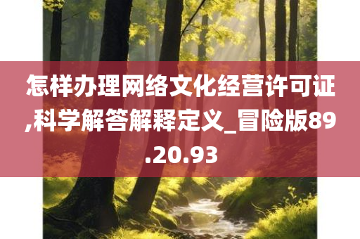 怎样办理网络文化经营许可证,科学解答解释定义_冒险版89.20.93