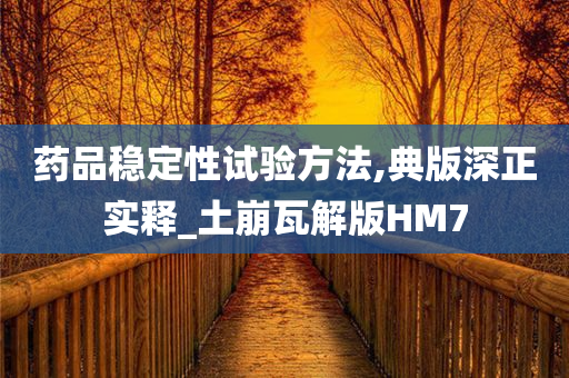 药品稳定性试验方法,典版深正实释_土崩瓦解版HM7